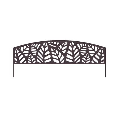 ATHEA BORDER - Fém szegély dekoratív levél motívumokkal, barna 0,40 x 1 m