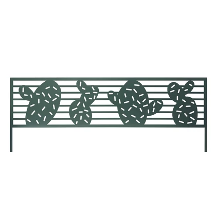 CACTUS BORDER - Fém szegély dekoratív kaktusz motívumokkal, zöld 0,40 x 1 m