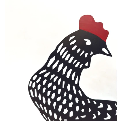 COKOT Muffin  - Dekoratív tyúk sziluett, 32 x m.54 cm, fekete - piros