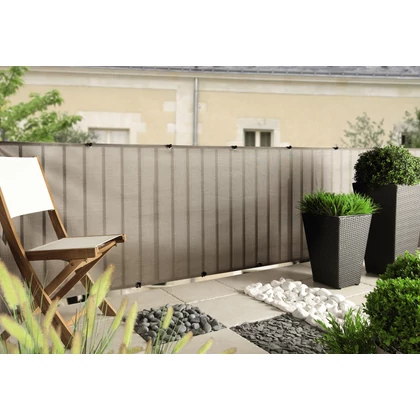 EVERLY - Dekoratív, modern árnyékoló háló erkélyekre és teraszokra 1 x 5 m szürke