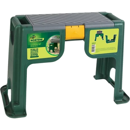 GARDEN SIT - Átfordítható kerti szék pvc párnával és tároló rekesszel 56 x 38 x 28 cm zöld