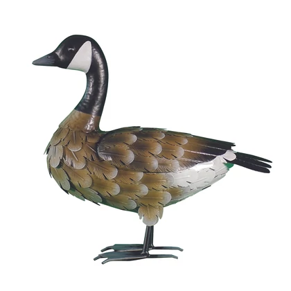 GOOSY - Stilizált dekoratív liba figura, 16 x 38 x 36 cm, barna