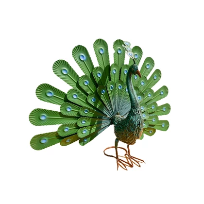 PEACOCK - Stilizált páva figura legyezőszerű tollakkal 0,27x 0,8x h.0,56 m zöld