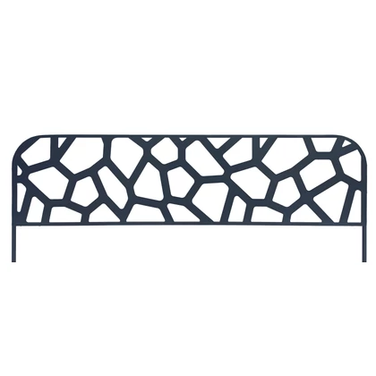 STONE BORDER - Fém szegély dekoratív kő motívumokkal, fekete 0,40 x 1 m