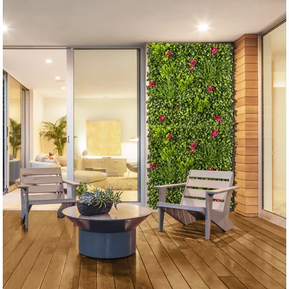 VERTICAL VILLA - Zöldfal Bougainvillea virággal. 1 x 1 m zöld,pink