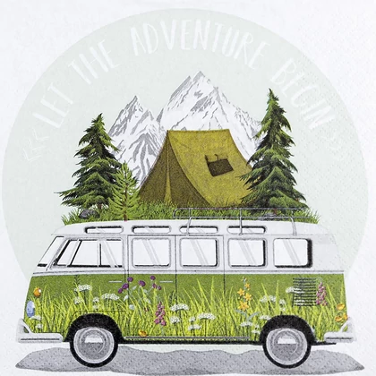 Adventure lakókocsis szalvéta 3 rétegű 20 db/csomag