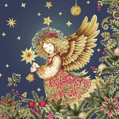 Angel blue karácsonyi szalvéta 3 rétegű 20 db/csomag - koktélszalvéta