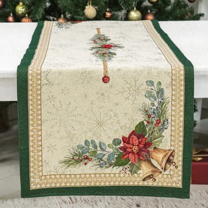 Bells gobelin asztali futó csengős 37x100 cm arany lurex