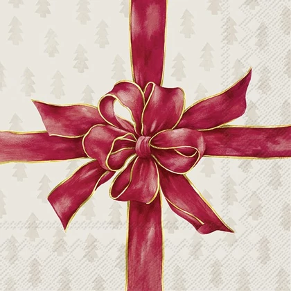 Christmas bow ünnepi masnis szalvéta 3 rétegű 20 db/csomag