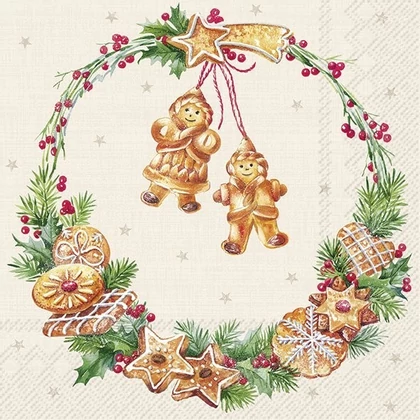 Cookie mézeskalácsos karácsonyi szalvéta 3 rétegű 20 db/csomag