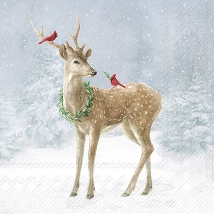 Deer in snow őzikés szalvéta 3 rétegű 20 db/csomag