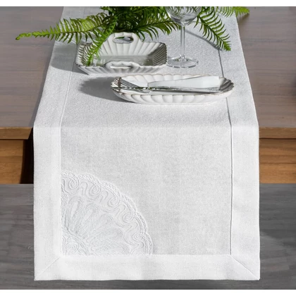 Elen terítő elegáns díszítéssel Fehér 40x140 cm