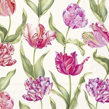 Estelle cream tulipános szalvéta 3 rétegű 20 db/csomag - koktélszalvéta