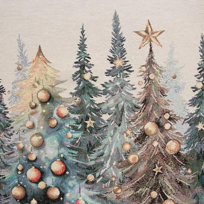 Fenyőfás karácsonyi gobelin asztalterítő Natúr 140x180 cm - 5 cm