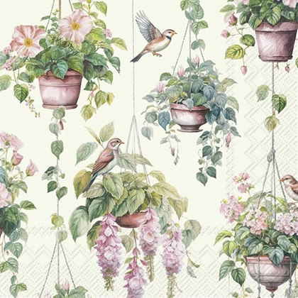 Flower basket virágos szalvéta 3 rétegű 20 db/csomag - koktélszalvéta
