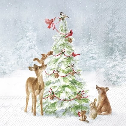 Friends in snow karácsonyi szalvéta 3 rétegű 20 db/csomag - koktélszalvéta
