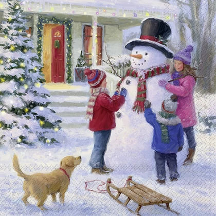 Fun with the snowman karácsonyi szalvéta 3 rétegű 20 db/csomag