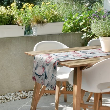 Garden32 kültéri asztalterítő Fehér 40x180 cm