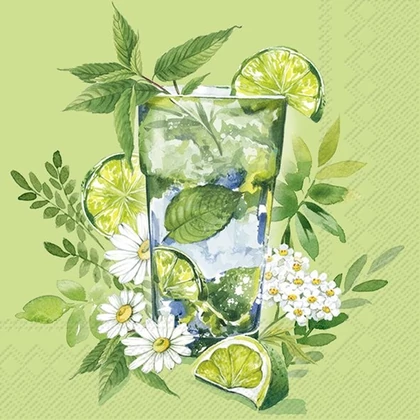 Green cocktail mojitos szalvéta 3 rétegű 20 db/csomag - koktélszalvéta