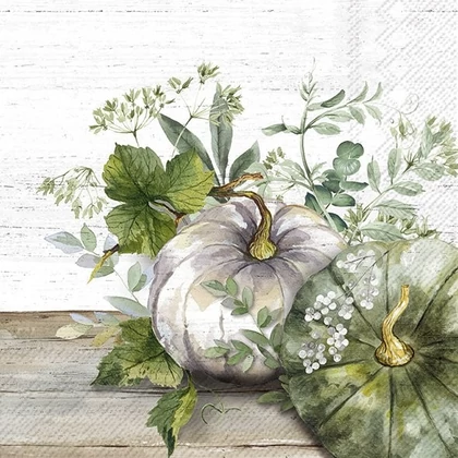 Green/white pumpkin tökös szalvéta 3 rétegű 20 db/csomag