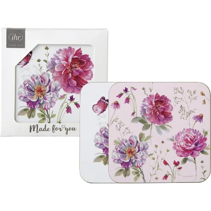 Jardin Rose rózsás poháralátét szett 4 db-os