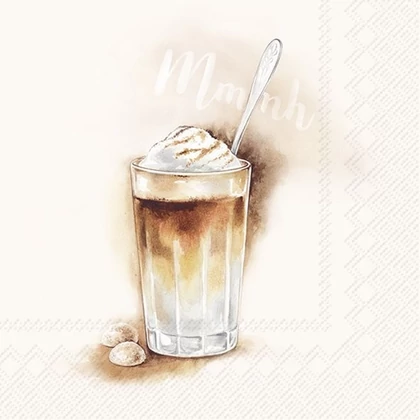 Latte macchiato kávézós szalvéta 3 rétegű 20 db/csomag - koktélszalvéta