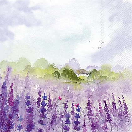 Lavender field levendulás szalvéta 3 rétegű 20 db/csomag