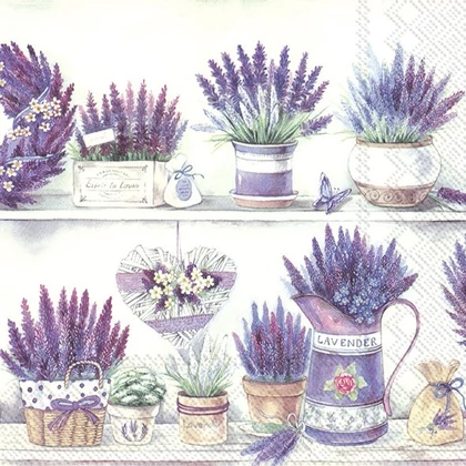 Lavender pots levendulás szalvéta 3 rétegű 20 db/csomag