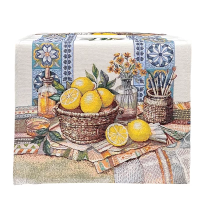 Lemon art gobelin asztali futó mediterrán citromos 37x100 cm