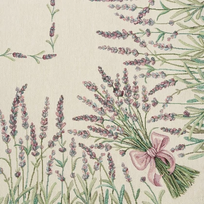 Levendulás gobelin asztalterítő Natúr 140x180 cm - 5 cm