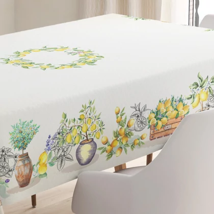 NAPOLI asztalterítő Citrom mintás mediterrán 140x240 cm