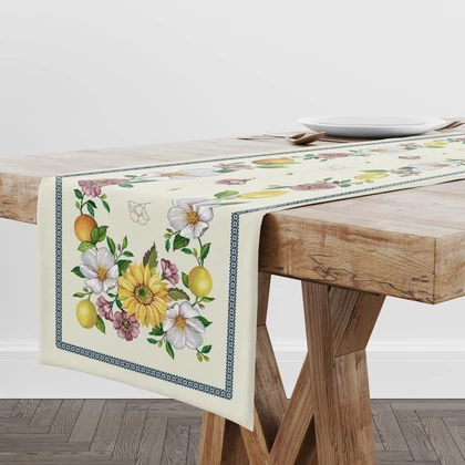 Napraforgós citromos gobelin asztali futó 44x140 cm