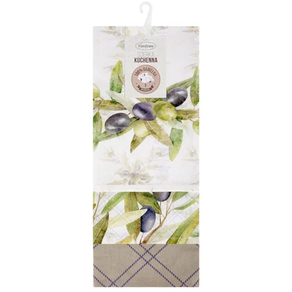 Olive 3Db-os pamut konyharuha szett Natúr 50x75 cm - 3 cm