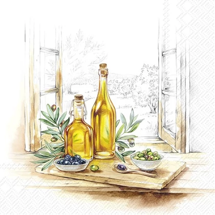Olive oil olivás szalvéta 3 rétegű 20 db/csomag - koktélszalvéta