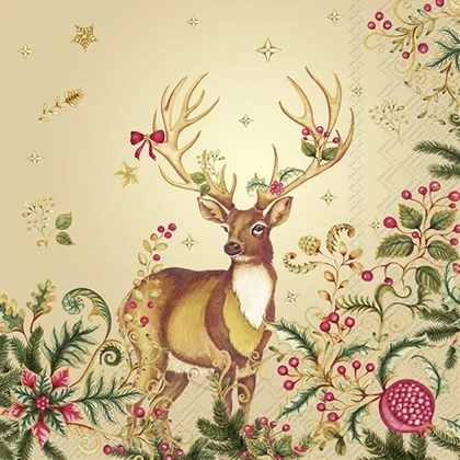 Opulent Deer karácsonyi szalvéta 3 rétegű 20 db/csomag