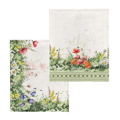 POPPY Pipacs mintás virágos két részes konyharuha szett 50x70 cm