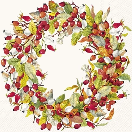 Rose hip csipkebogyós őszi szalvéta 3 rétegű 20 db/csomag
