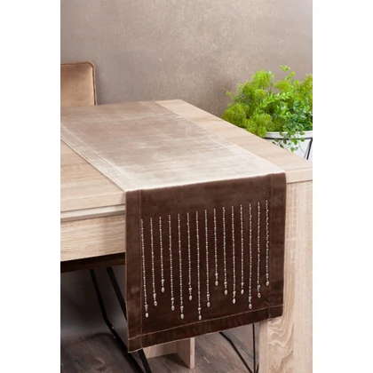 Royal glamour stílusú terítő Sötét bézs 35x220 cm