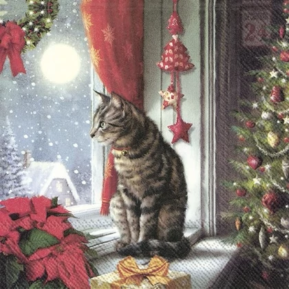 Silent night cicás karácsonyi szalvéta 3 rétegű 20 db/csomag