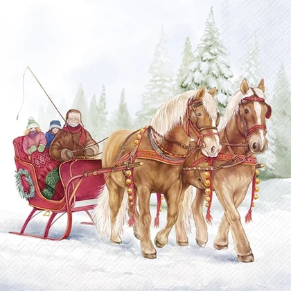 Winter ride karácsonyi szalvéta 3 rétegű 20 db/csomag