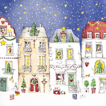 Winter Village karácsonyi szalvéta 3 rétegű 20 db/csomag