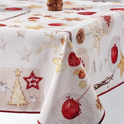 Xmas karácsonyi szennytaszító asztalterítő 148x240 cm