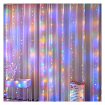MasterLED 3x3m-es LED függöny RGB USB csatlakozóval és távirányítóval