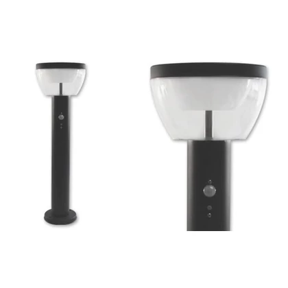 MasterLED Merida Napelemes 3 W-os natúr fehér 50 cm magas fekete állólámpa mozgásérzékelős
