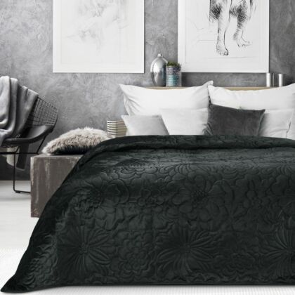 Ariel 4 bársony ágytakaró Fekete 170x210 cm