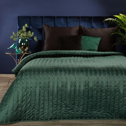 Frida 1 bársony ágytakaró Sötétzöld 170x210 cm