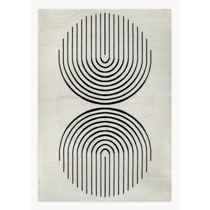 Aurra1 fekete fehér szőnyeg Krémszín 60x100 mm - 11 mm