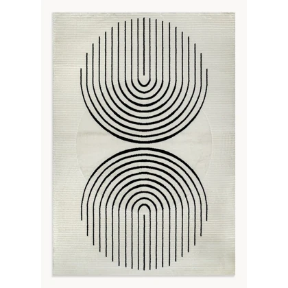 Aurra1 fekete fehér szőnyeg Krémszín 80x150 mm - 11 mm