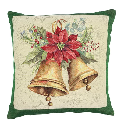 Bells csengős ünnepi párnahuzat arany lurex 45x45 cm