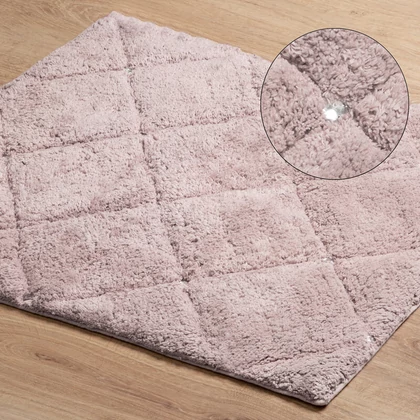 Chic2 pamut fürdőszobaszőnyeg kristályokkal Sötét rózsaszín 50x70 cm